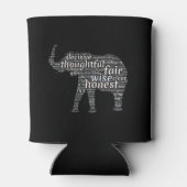 Kwaliteit van een ellephant Word Cloud Blikjeskoeler (Achterkant)