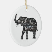 Kwaliteit van een ellephant Word Cloud Keramisch Ornament (Rechts)