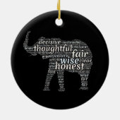 Kwaliteit van een ellephant Word Cloud Keramisch Ornament (Achterkant)