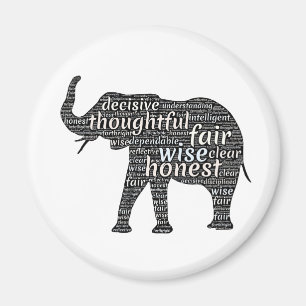 Kwaliteit van een ellephant Word Cloud Magneet
