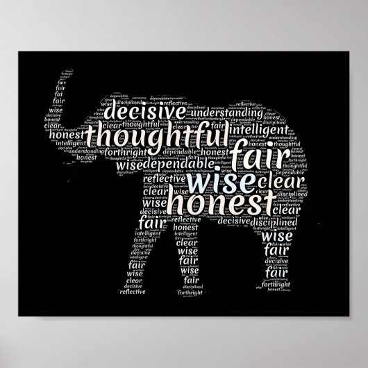 Kwaliteit van een ellephant Word Cloud Poster (Voorkant)