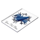 Kwaliteit van pure blauw en zilver notitieboek (Linkerzijde)