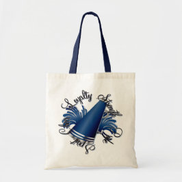 Kwaliteit van pure blauw en zilver tote bag