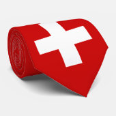 Kwaliteit vlag Zwitserland Stropdas (Opgerold)