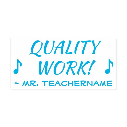 "KWALITEIT WERKEN!" Leraar Rubber Stamp Zelfinktende Stempel (Design)