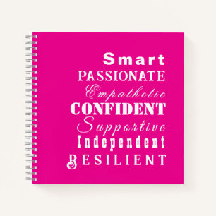 Kwaliteiten van geweldige vrouwen, Hot Pink Inspir Notitieboek
