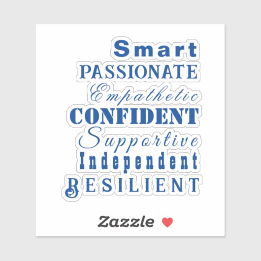 Kwaliteiten van Grote Vrouwen Elegant Motivatie Bl Sticker (Vel)