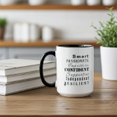 Kwaliteiten van grote vrouwen, moderne Inspirerend Mok