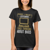 Kwaliteitsborging denken over bugs-software t-shirt (Voorkant)