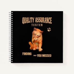 Kwaliteitscontrole Tester Kat Humor Notitieboek