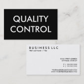 kwaliteitscontrole visitekaartje (Voorkant / Achterkant)