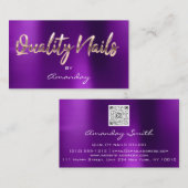 Kwaliteitsnaren QR-code Logo Paars Roos Gold Visitekaartje (Voorkant / Achterkant)