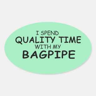 Kwaliteitstijd Bagpipe Oval Sticker