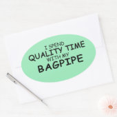 Kwaliteitstijd Bagpipe Oval Sticker (Envelop)
