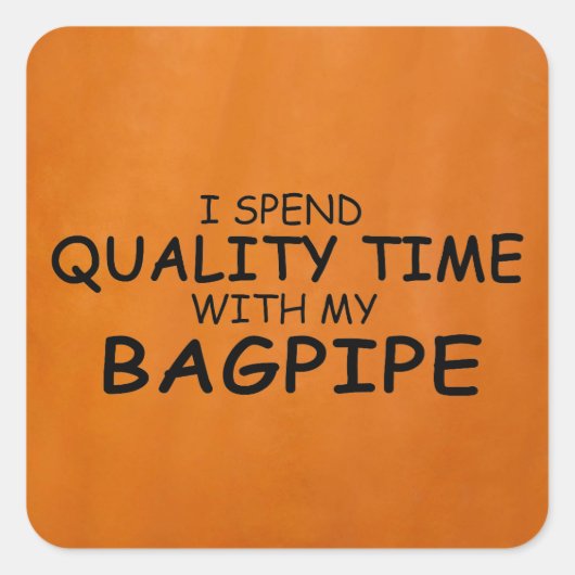 Kwaliteitstijd Bagpipe Square Sticker (Voorkant)