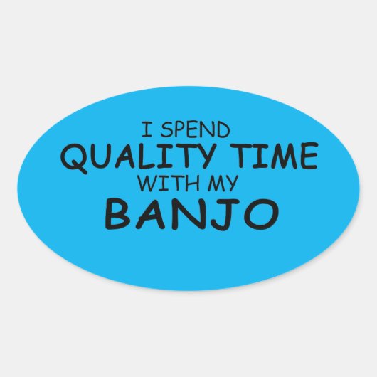 Kwaliteitstijd Banjo Oval Sticker (Voorkant)