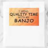 Kwaliteitstijd Banjo Rechthoekige Sticker (Tas)