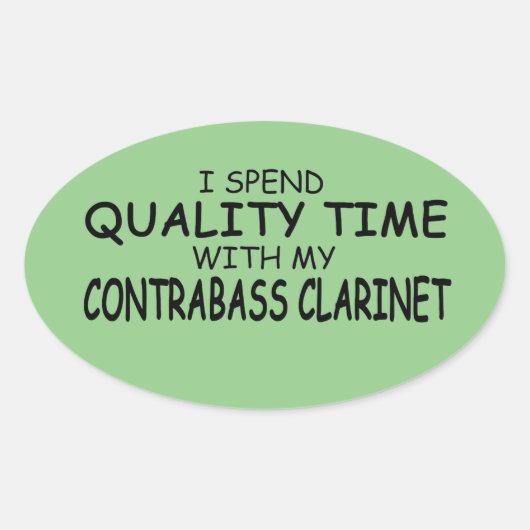 Kwaliteitstijd Contrabass Clarinet Oval Sticker (Voorkant)