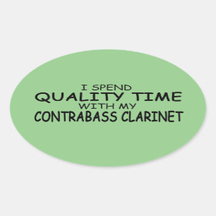Kwaliteitstijd Contrabass Clarinet Oval Sticker