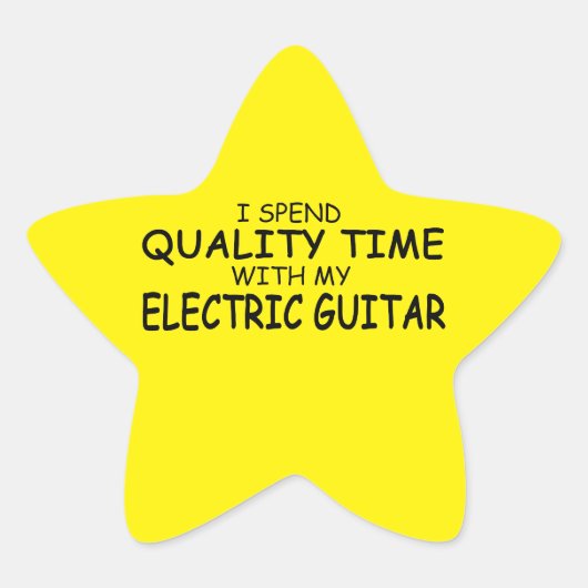 Kwaliteitstijd Elektrische gitaarster Sticker (Voorkant)