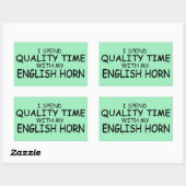 Kwaliteitstijd Engelse horn rechthoekige Sticker (Vel)