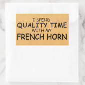 Kwaliteitstijd Franse Hoorn Rechthoekige Sticker (Tas)