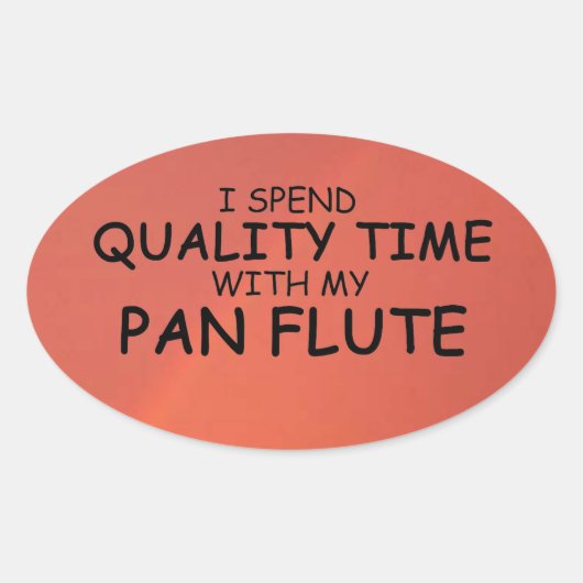 Kwaliteitstijd Pan Flute Oval Sticker (Voorkant)