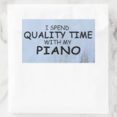 Kwaliteitstijd Piano Rechthoekige Sticker (Tas)