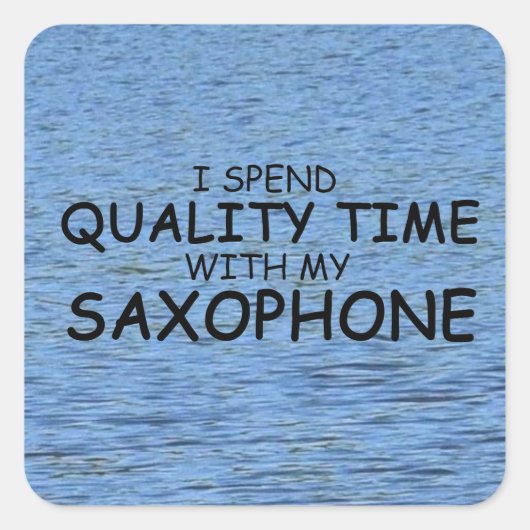 Kwaliteitstijd Saxophone Square Sticker (Voorkant)