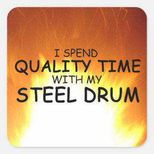 Kwaliteitstijd staal Drum Square Sticker