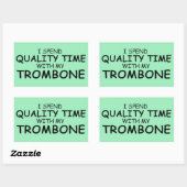 Kwaliteitstijd Trombone Rechthoekige Sticker (Vel)