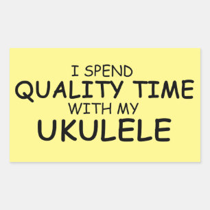 Kwaliteitstijd - Ukulele Rechthoekige Sticker