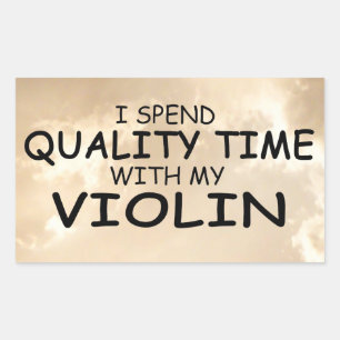 Kwaliteitstijd Violin Rechthoekige Sticker