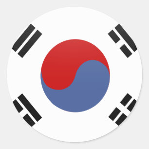 Kwaliteitsvlag Zuid-Korea Ronde Sticker