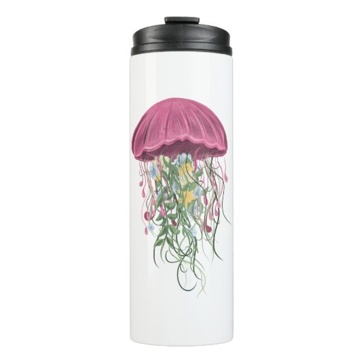 kwallen en bloemen thermosbeker (Voorkant)