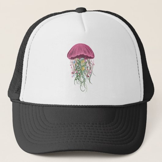 kwallen en bloemen trucker pet (Voorkant)