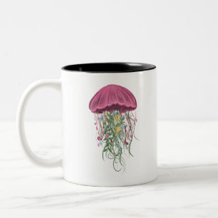kwallen en bloemen tweekleurige koffiemok