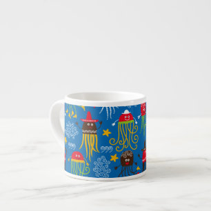 kwallen en inktvissen espresso kop