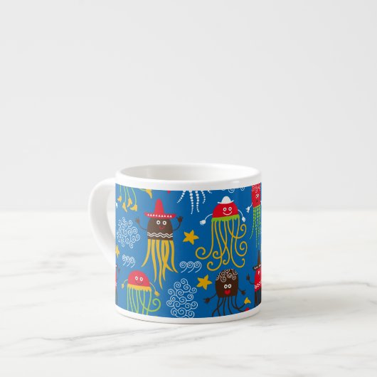 kwallen en inktvissen espresso kop (Voorkant links)