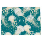 Kwallen in blauwe oceaan Zomerseizoen Monogram Groot Cadeauzakje (Voorkant)