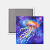 Kwallen in de oceaan abstract magneet (Voorkant / Achterkant)