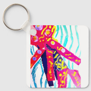 Kwallen kleurrijke zomer sleutelhanger