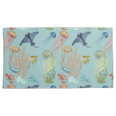 Kwallen koraal en tropische vissen kussensloop (Voorkant-Rechts)