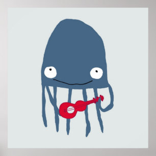 kwallen met Ukelele Poster bij de marine