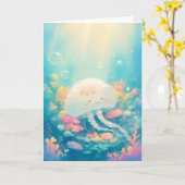 Kwallen rusten op koraalrif kaart (Gele Bloem)