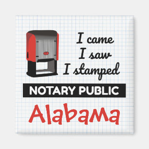 Kwam Saw Stamed Notary Public Stamp Alabama Magneet