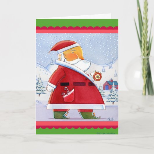 Kwamen hier Kerstman Feestdagen Kaart (Voorkant)