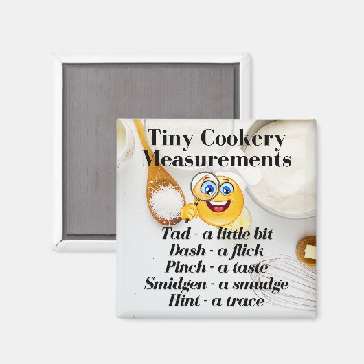 Kwantitatieve Tiny Cookery Measurement Metrics Magneet (Voorkant / Achterkant)