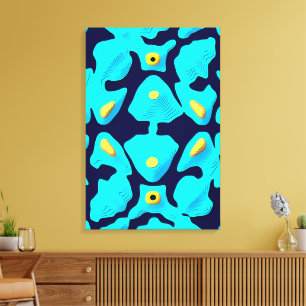 Kwantum Bloemmotief Ontwerp Canvas Afdruk