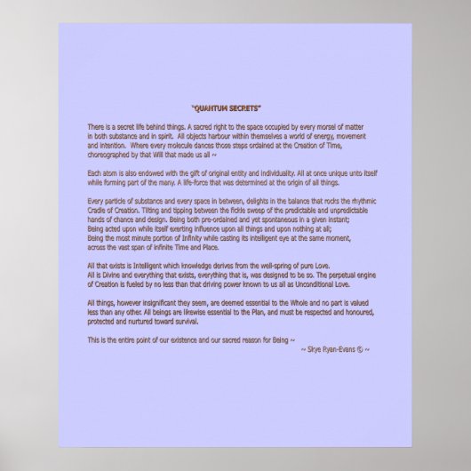 "KWANTUMGEHEIM" © Prose Print of Poster (Voorkant)